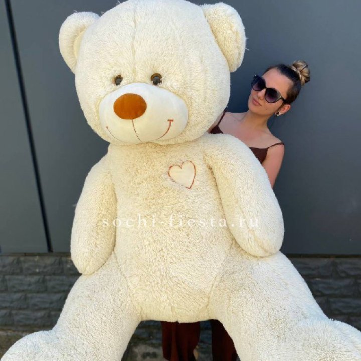 Белый плюшевый мишка большой в Ставрополи