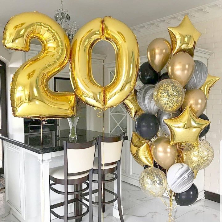 Фольгированный шар Золотая Цифра в Ставрополи