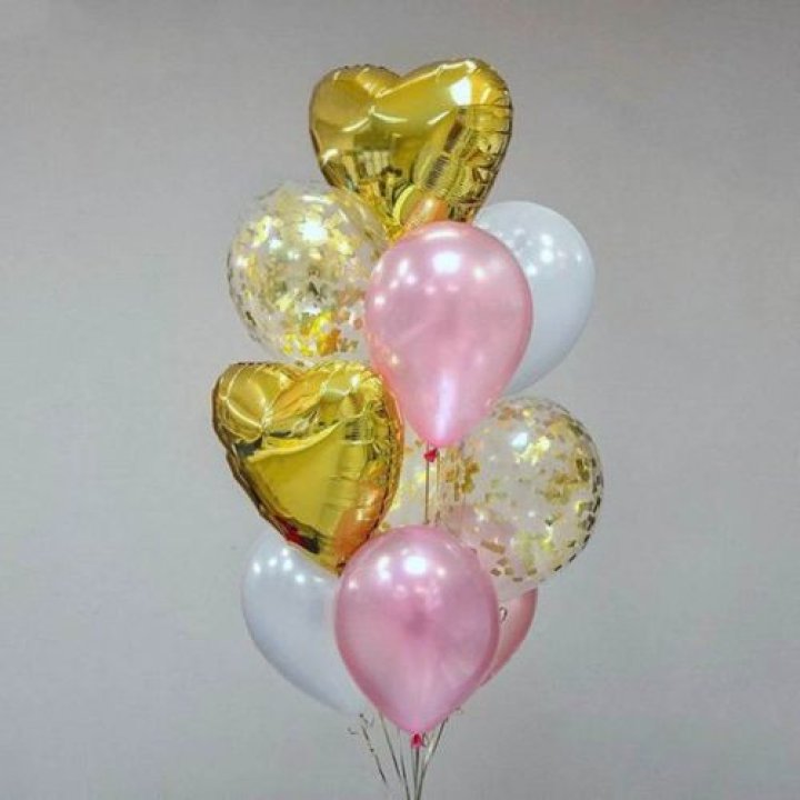 Облако шаров "Рози голд" в Ставрополи