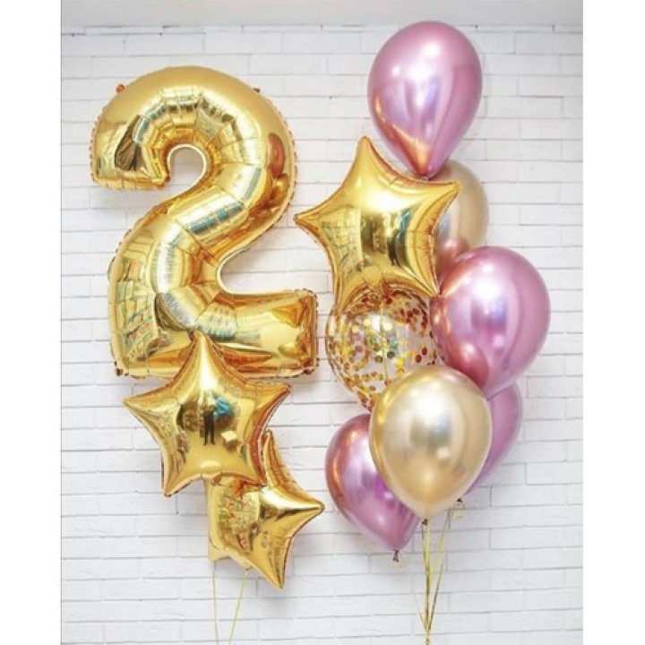 Цифра с фонтанами шаров  в Ставрополи