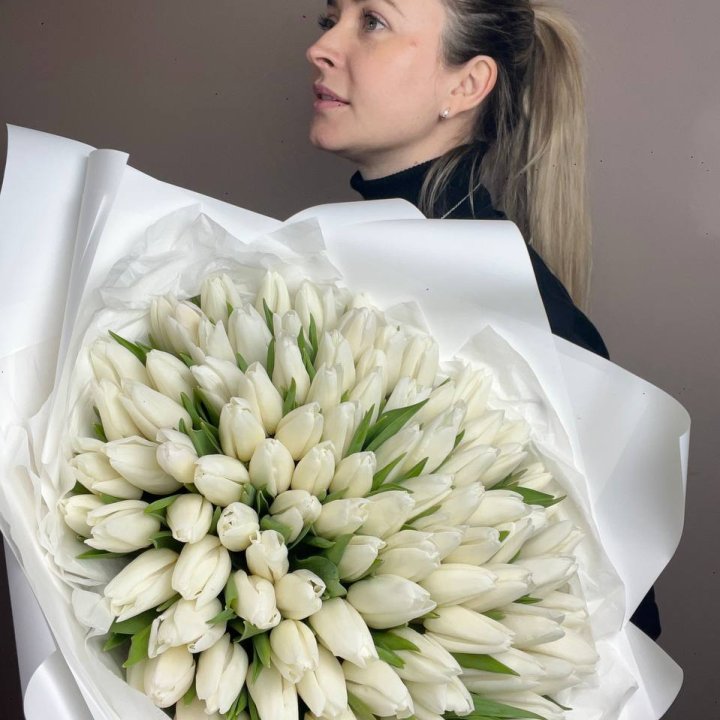 101 белый тюльпан №2 в Ставрополи