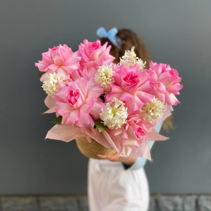 Дуо розы и гиацинты в Ставрополи