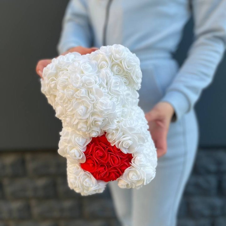 Медведь с красным седцем в Ставрополи