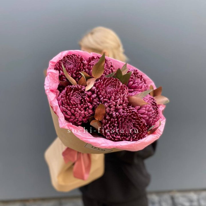 7 Хризантем Бигуди в золоте в Ставрополи