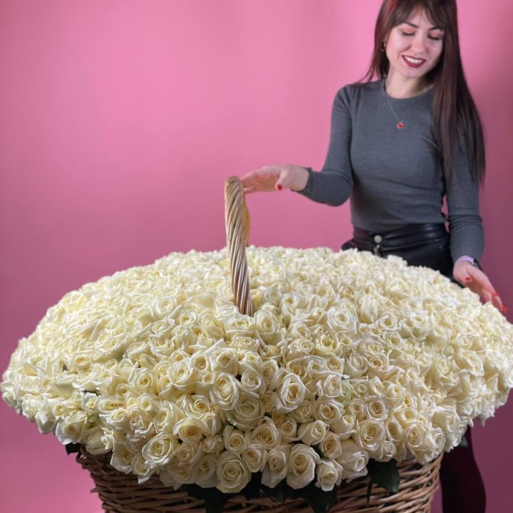 1001 белая роза в Ставрополи