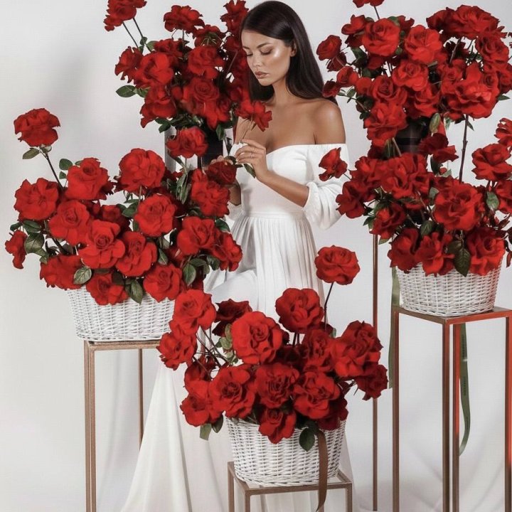 Сет из красных французских роз в Ставрополи