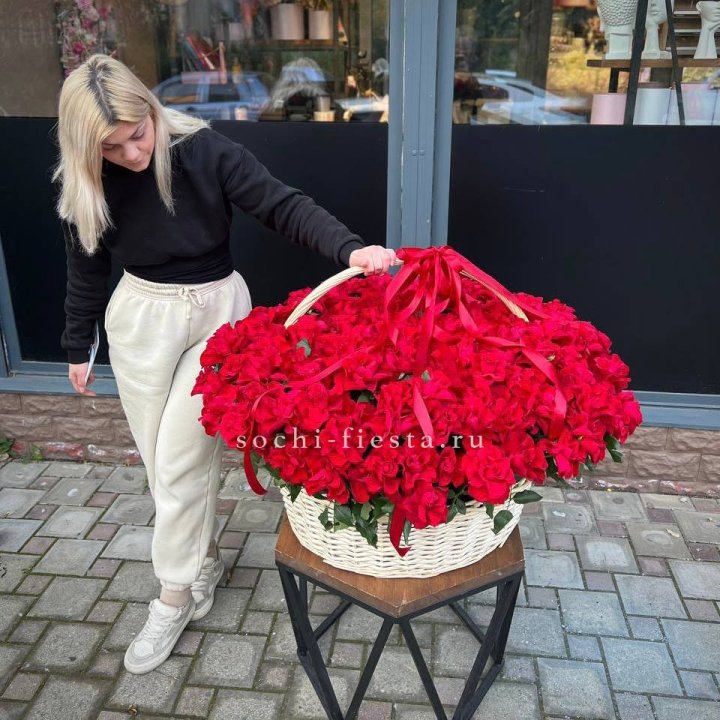 201 французская красная роза в Ставрополи