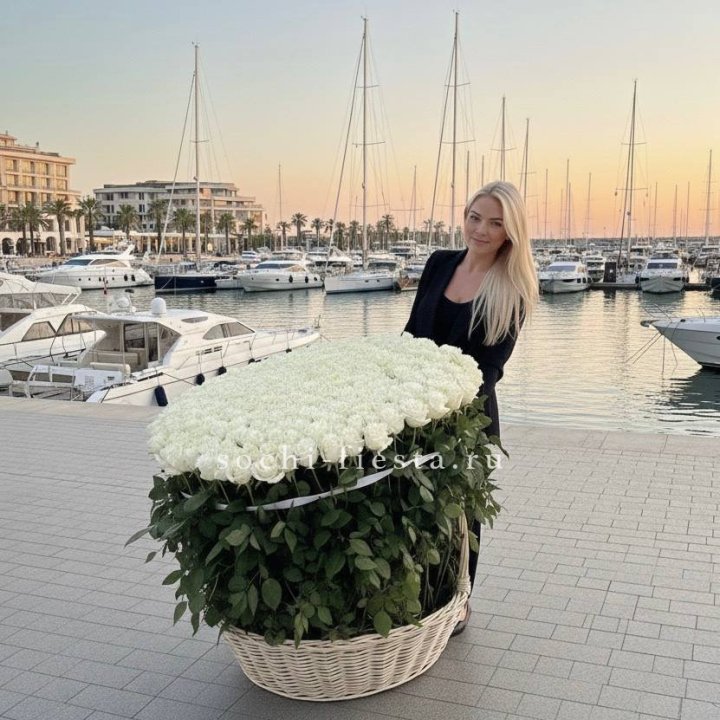 301 высокая роза в корзине в Ставрополи