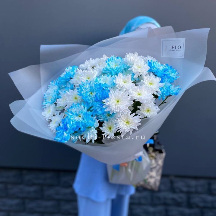 Букет хризантем "Голубая снежинка" в Ставрополи