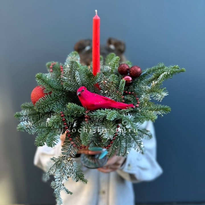 Новогодняя композиция в бокале в Ставрополи