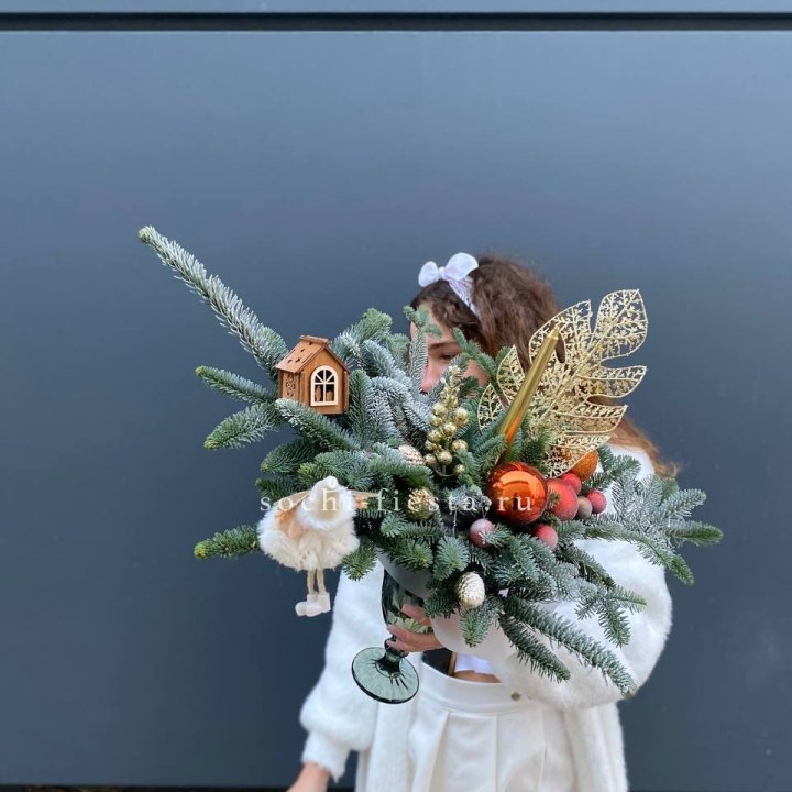 Композиция в бокале огненная  в Ставрополи