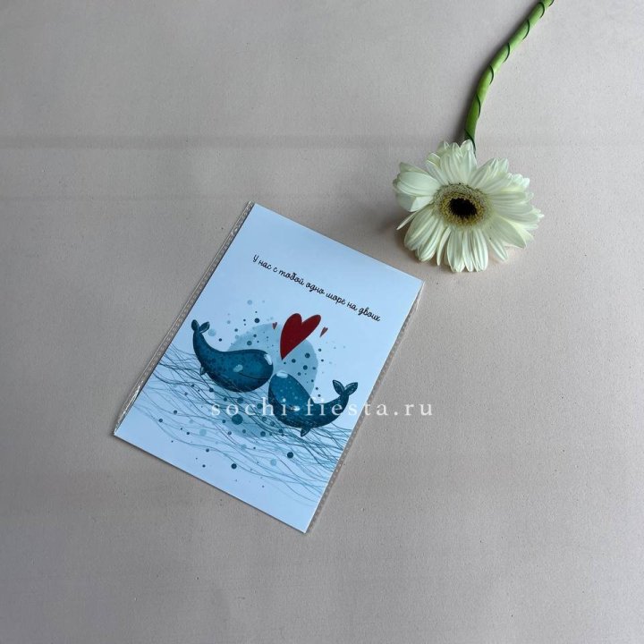 Открытка к букету "У нас с тобой одно море на двоих" в Ставрополи