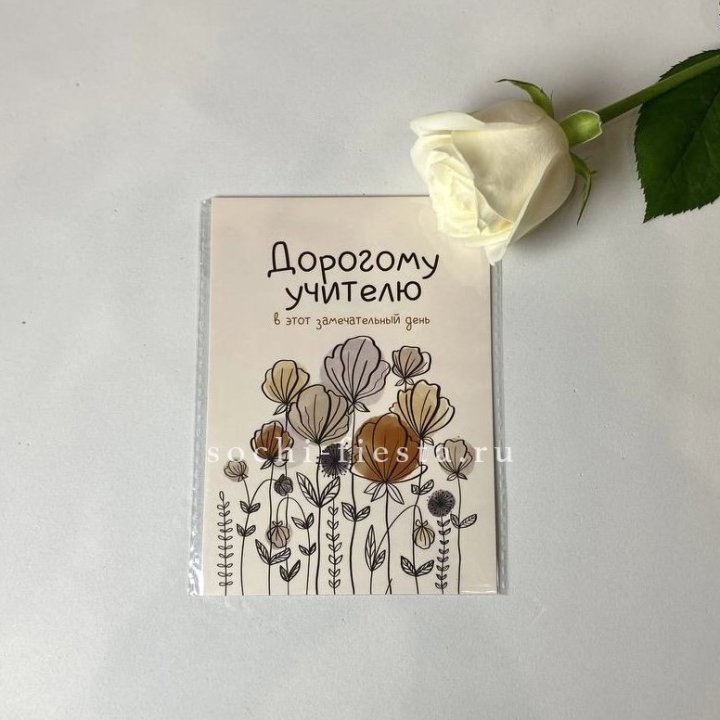 Открытка к букету "Дорогому учителю" в Ставрополи