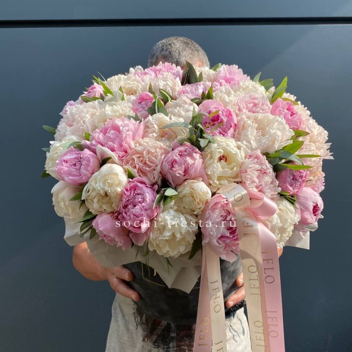 51 пионов в боксе в Ставрополи