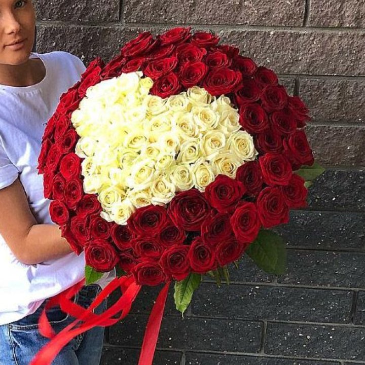 101 роза "Сердце" в Ставрополи