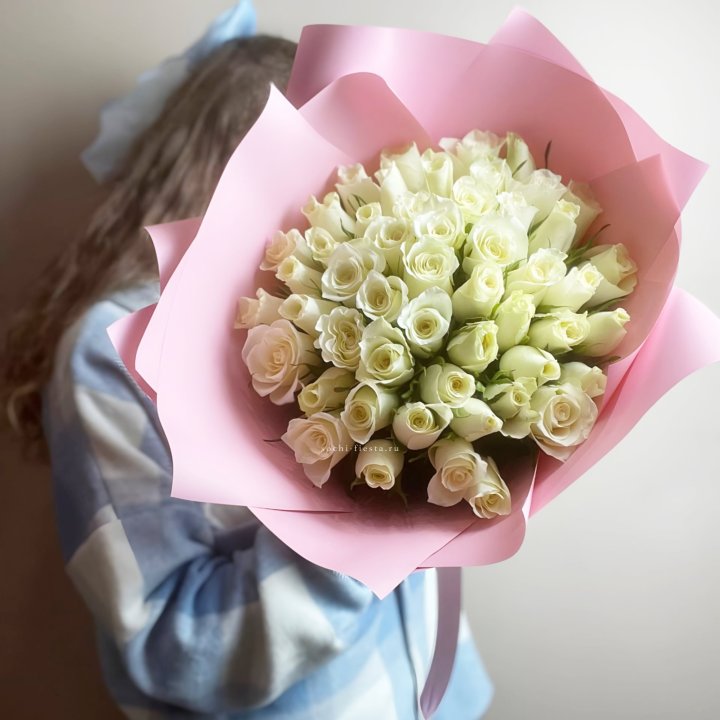 Букет из 51 белой розы (Кения) в Ставрополи