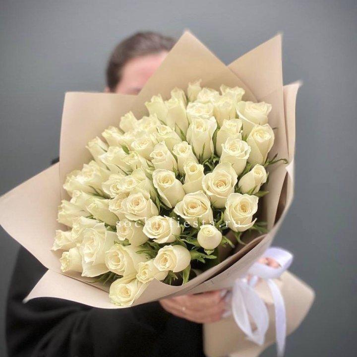 51 белая кенийская роза  в Ставрополи