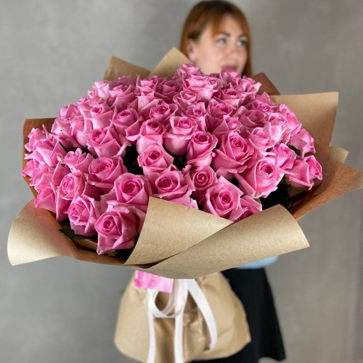 101 розовая роза в Ставрополи