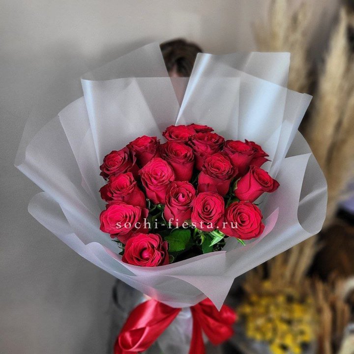 17 красных роз "Нет времени ждать" в Ставрополи
