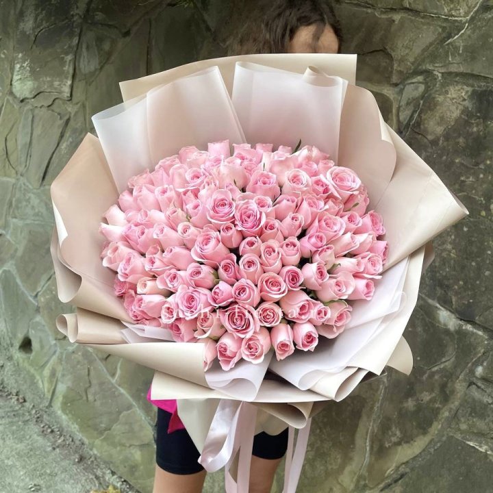 101 нежно-розовая роза Каролина  в Ставрополи