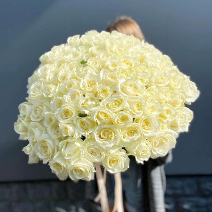 Букет  из 101 белой розы  в Ставрополи