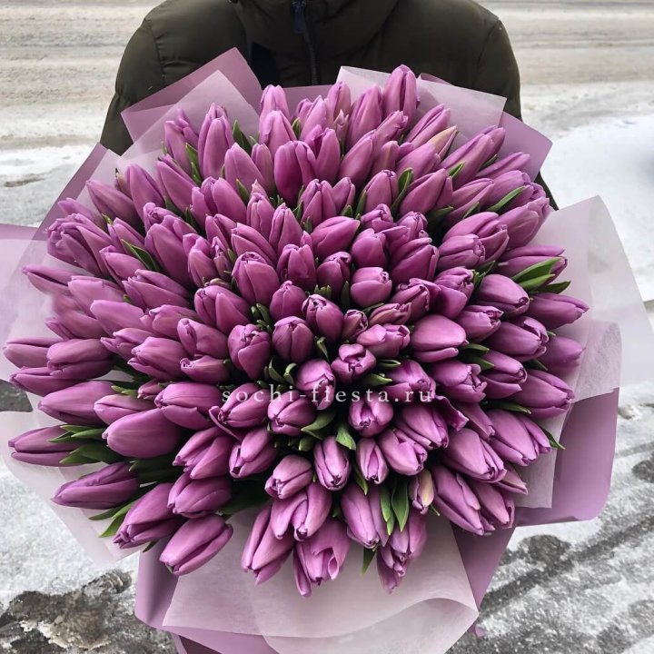 101 сиреневый тюльпан в Ставрополи