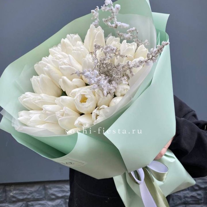 Букет белых тюльпанов "Бьянко" в Ставрополи