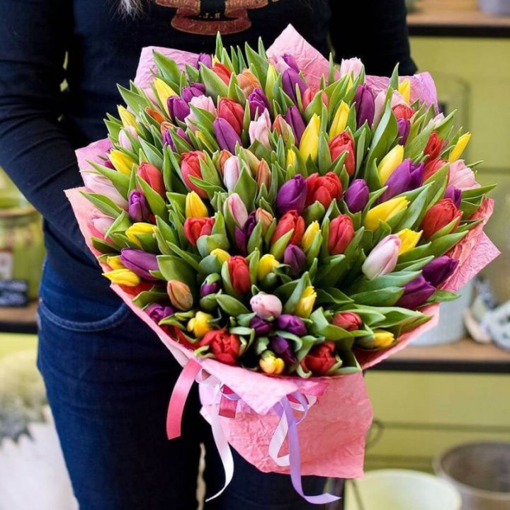 101 тюльпан "Джуси" в Ставрополи