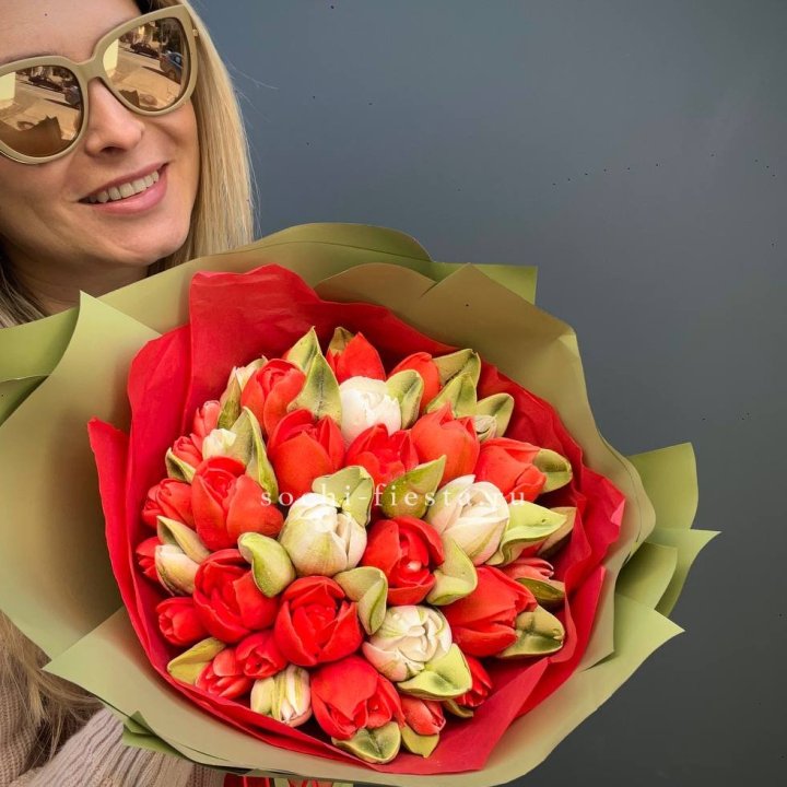 Зефирный букет из тюльпанов в Ставрополи